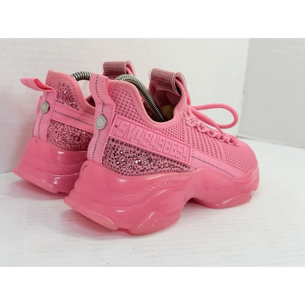Steve Madden Maxima Pink Rhinestone Chunky Sneakers Women's 8.5